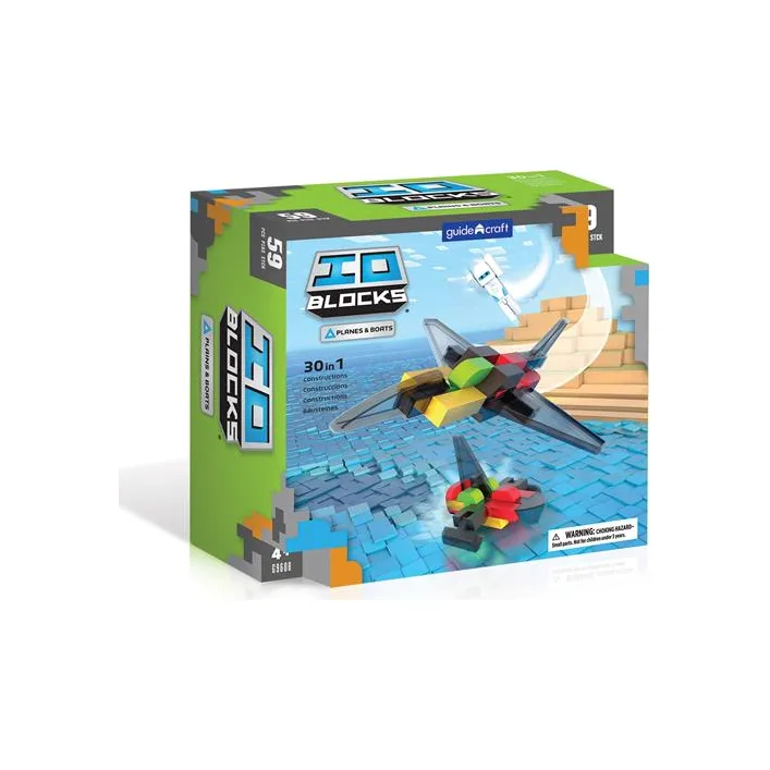 Конструктор Guidecraft IO Blocks Самолеты и корабли с дополненной 3d реальностью, 59 деталей (G9608)