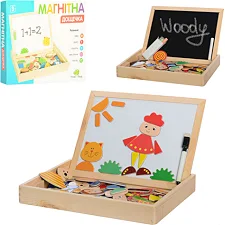 Развивающая деревянная доcточка MD 0693 с фигурами, мелом и маркером