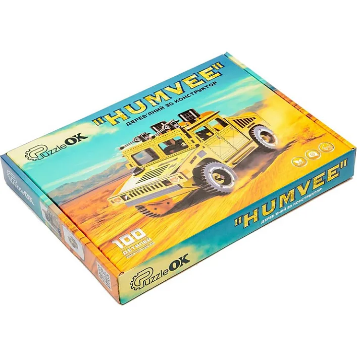 Деревянный 3D конструктор "HUMVEE" Puz-00927 р.22*11*12,5см PuzzleOk (Дер9926)