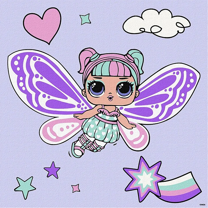 Набір для розпису по номерах для дітей "L.O.L. Surprise! O.M.G. Fairies Sweetiefly" 40х40 см IDEYKA (Нас5293)