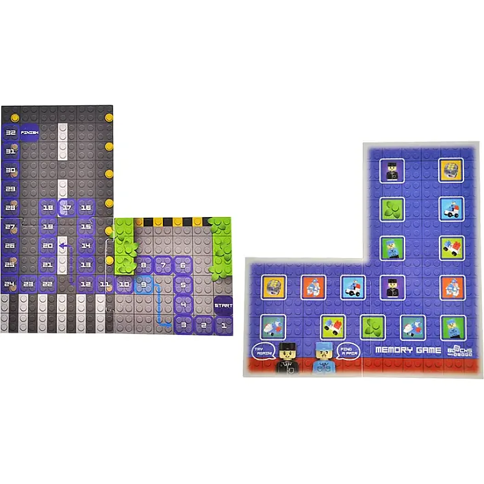 Конструктор "Block&Steps: Полицейский патруль" + ходилка и мемори игра 3в1, 94дет. QB300-002 qbee (Кон3932)