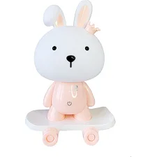 Ночник детский «Зайчик на скейте» MGZ-1407(Pink) питание от USB