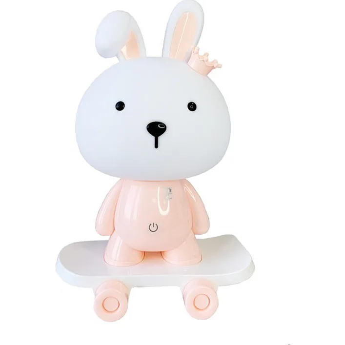 Ночник детский «Зайчик на скейте» MGZ-1407(Pink) питание от USB