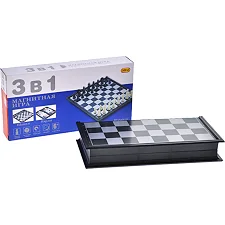 Шахматы магнитные 3в1, в коробке 8188-10 г. 25*25*2,2 см (Нас8810)
