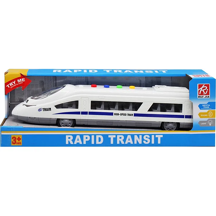 Электричка инерционная, озвученная, со светом, в коробке RJ050 р.41*10,5*13см (Маш8957)
