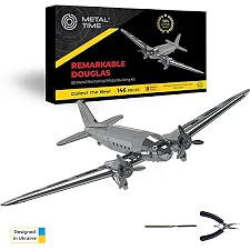 Колекційна модель-конструктор Metal Time Remarkable Douglas Літак DC-3 механічний (MT057)