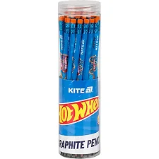 Карандаш графитный Kite с резинкой, трехгранный Hot Wheels HW25-046 (Кнц5278)