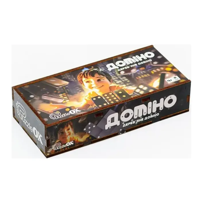 Настольная игра "Домино" деревянная в коробке Puz-22929 г.15*7*3,2см PuzzleOk (Дер9839)
