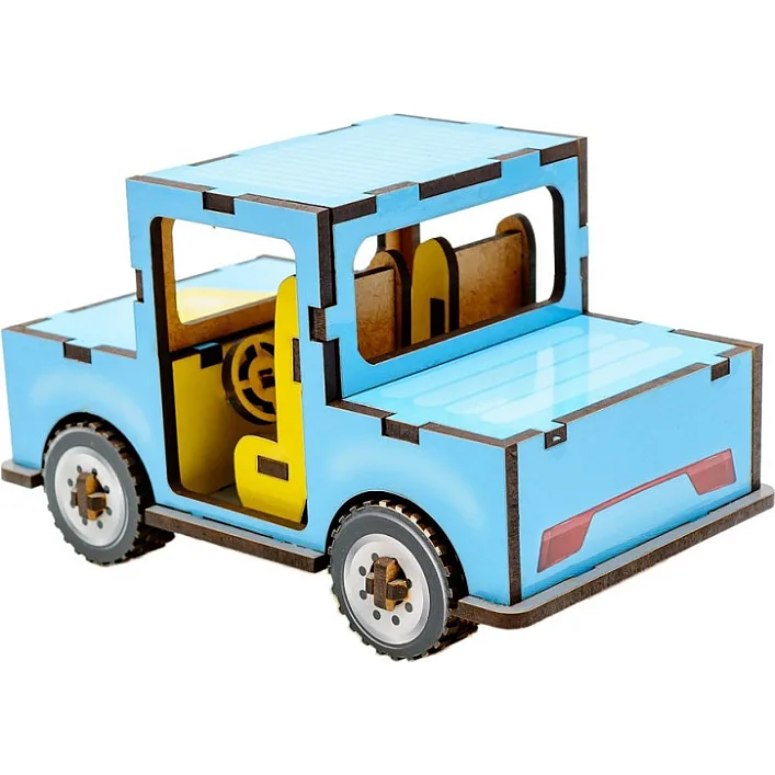 Деревянный 3D конструктор "Машинка" 43 дет. Puz-00930 г. 8,7*14*8,2 см PuzzleOK (Дер8937)