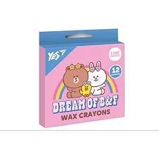 Набор карандашей для воска YES 12 шт. "Line Friends" 590141 (Кнц1845)