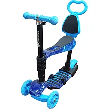 Детский самокат 4-х колесный 5 в 1 SC20482(Blue-1) колеса со светом