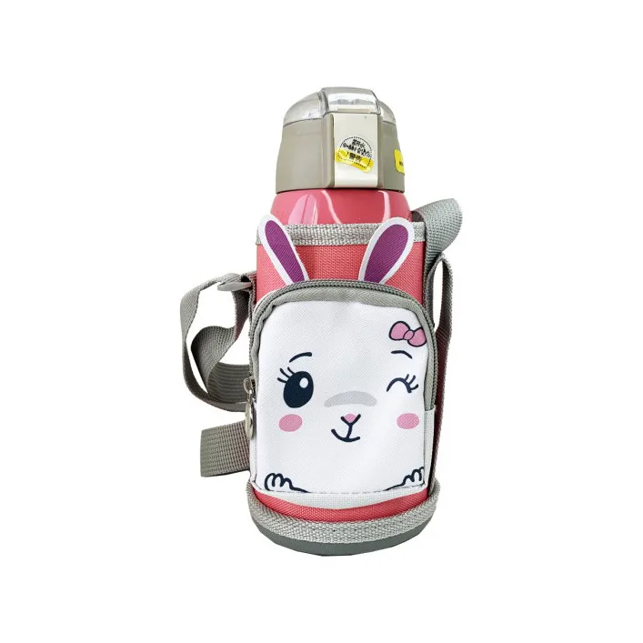 Детский термос-поильник "Зайчик" MGZ-0324(Pink) с индикатором температуры 550 мл
