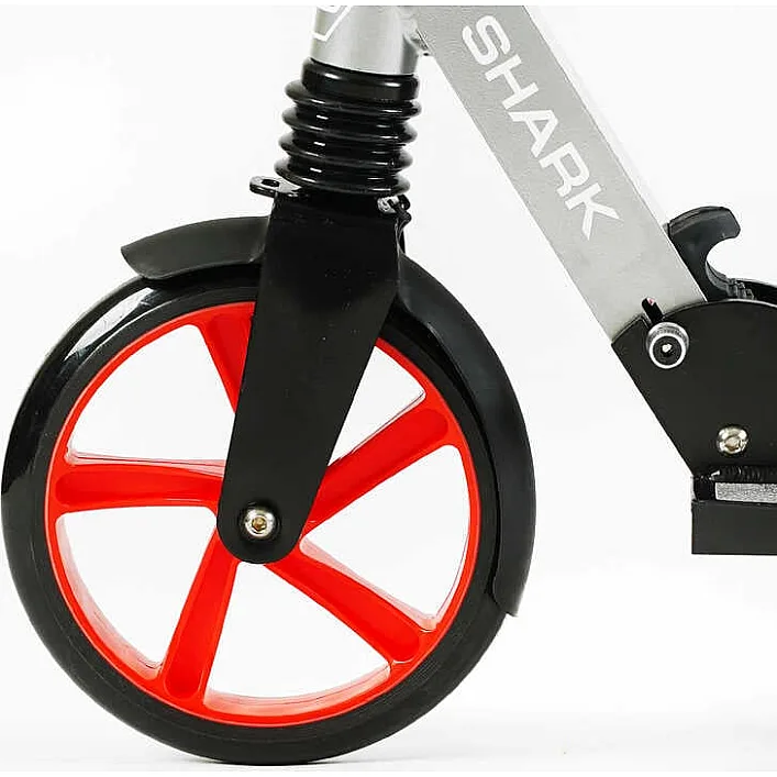 Самокат двухколесный "Best Scooter" SH-25048 (4) "SHARK", с ручным тормозом, зажим руля, колеса PU - 20 см, 1 амортизатор, в коробке