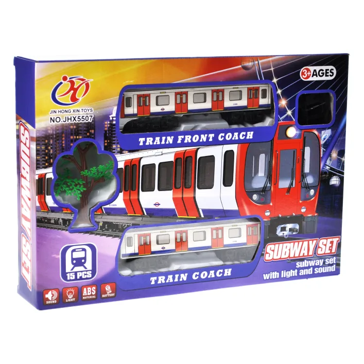 Залізна дорога JHX5507 "Метро" на батарейках, в коробці р.36x6,5x25 см YG Toys