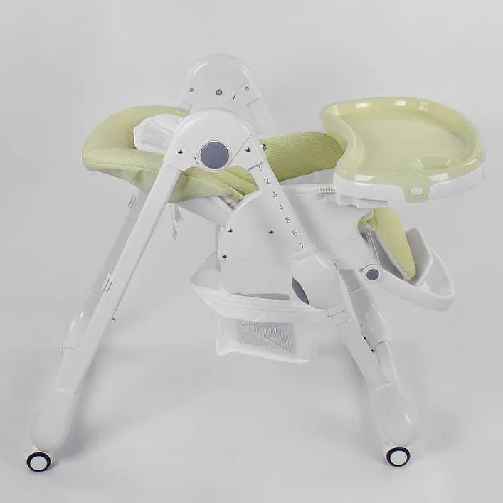 Стульчик для кормления Toti W-56077 (1) мягкий PU, мягкий вкладыш, 4 колеса, съемный столик, в коробке
