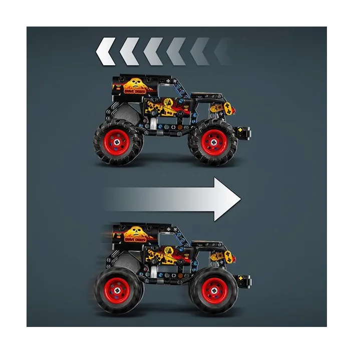 Конструктор LEGO Technic Monster Jam™ Grave Digger™ Вогонь і лід 263 Деталі (42219)