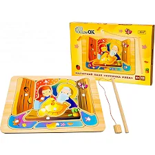 Магнитный пазл-сортер сказочка "Курочка Ряба" Puz-14473 в коробке р. 31.5*22*4.5 см PuzzleOk (Дер4473)