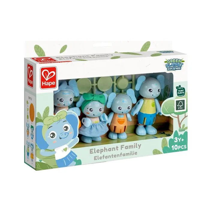 Деревянный набор Hape Семья слоников (E3527)