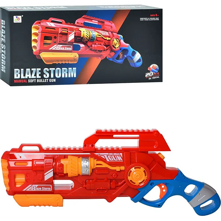 Детский Бластер пистолет "Blaze Storm" 7067 мягкие шарики 20 штук