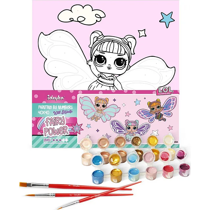 Набір для розпису по номерах для дітей "L.O.L. Surprise! O.M.G. Fairies Skystarling" 40х40 см IDEYKA (Нас8582)