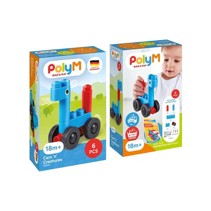Конструктор PolyM Машинки и зверята 6 деталей (760001)