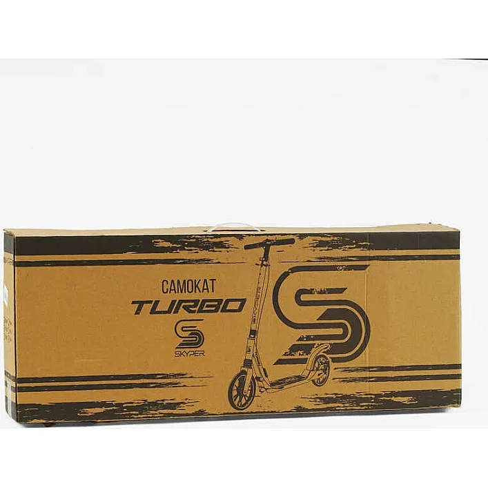 Самокат Skyper "Turbo" TR-46503 (4) стальная рама, ручной дисковый тормоз, диаметр PU колес - 200мм, 2 амортизатора, в коробке