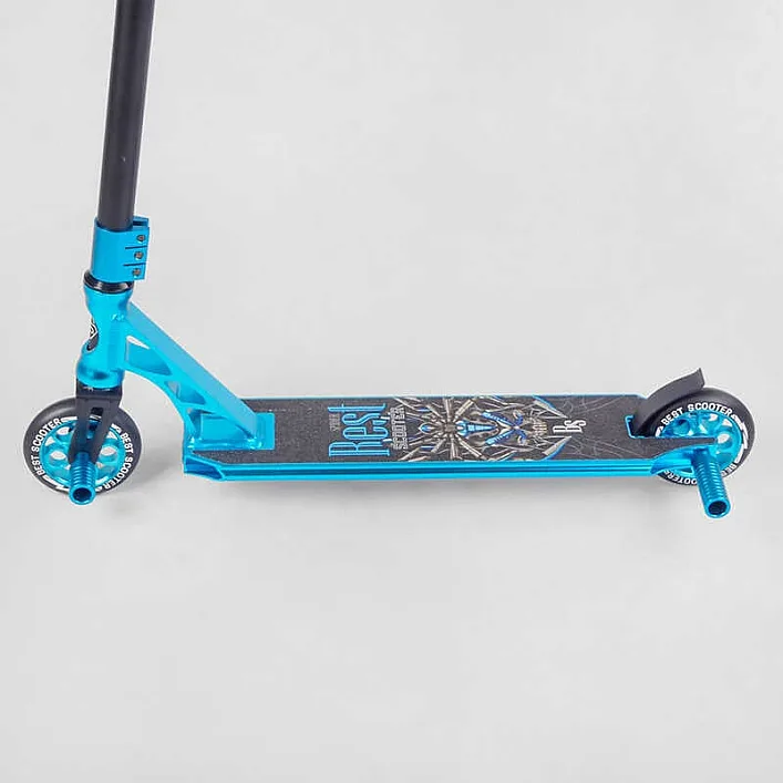 Самокат трюковый 53480 Best Scooter (4) HIC-система, ПЕГИ, алюминиевый диск и дека, АНОДИРОВАННАЯ ПОКРАСКА, колёса PU, d=110мм, ширина руля - 60 см