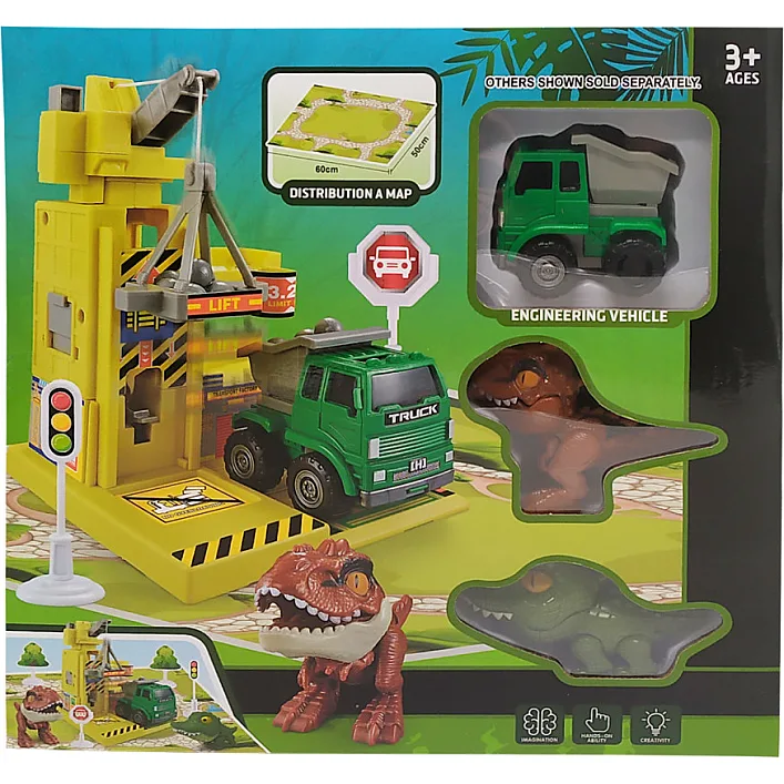 Игрушечный набор 716 карта, машинки, динозавры