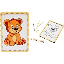 Картина по номерах Puz-22942 "Ведмедик" дерев'яна, формат А4 PuzzleOk (Нас4942)