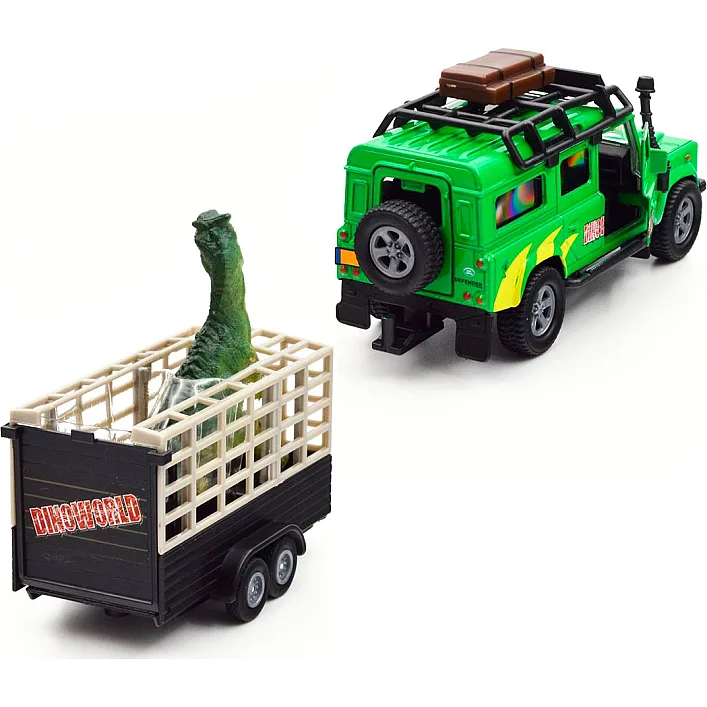 Игровой набор – LAND ROVER (с прицепом и динозавром) 520178.270 (Маш6514)