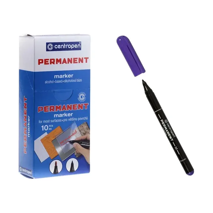 Маркер Centropen Permanent 2846/01 Черный 1 мм (Кнц6842)