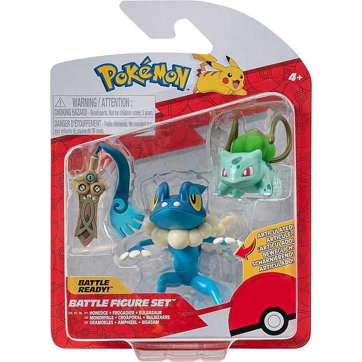 Набор игровых фигурок Pokemon W19 - Хонэдж, Бульбазавр, Фрогадир