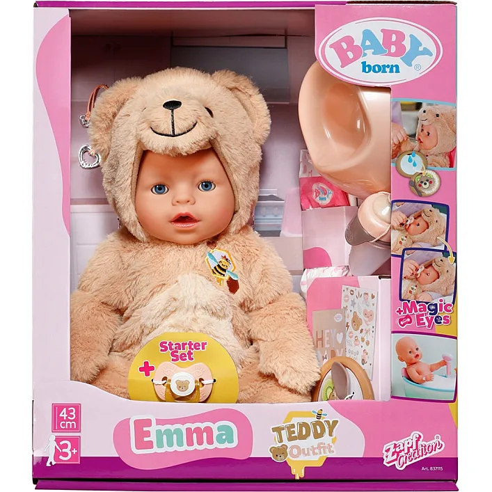 Лялька BABY BORN – ЕММА У КОСТЮМІ ВЕДМЕДИКА (43 cm, з аксесуарами)
