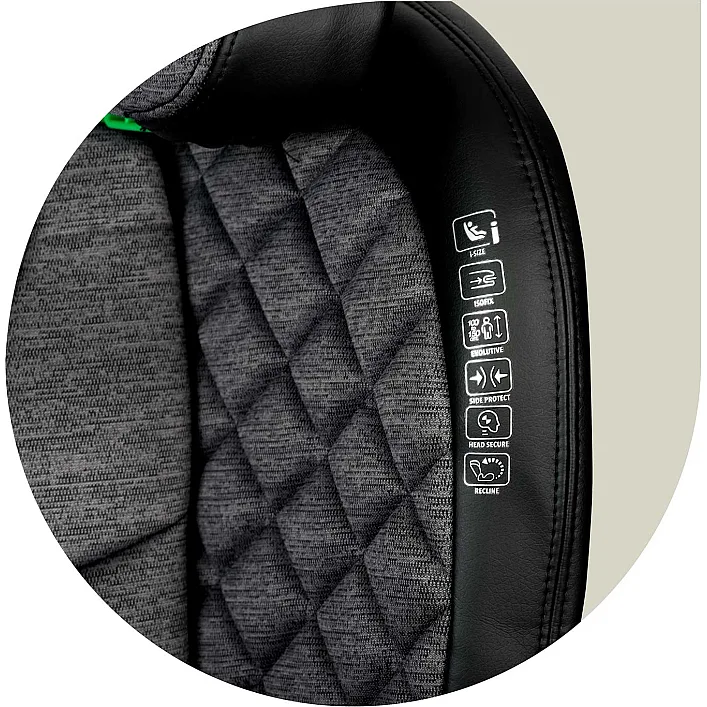 Автокрісло Nukido Louis ISOFIX 15-36 кг, чорно-сіре