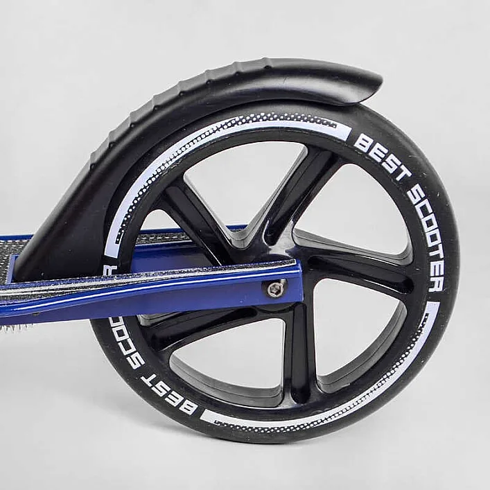 Самокат алюминиевый "Best Scooter" 49804 (2) колеса PU, ФАРА, зажим руля, d передних колес - 230мм, d задних колес 200мм, 1 амортизатор передний