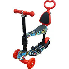 Детский самокат 4-х колесный 5 в 1 SC20482(Red) колеса со светом