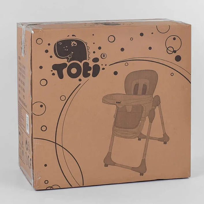 Стульчик для кормления Toti W-56077 (1) мягкий PU, мягкий вкладыш, 4 колеса, съемный столик, в коробке