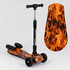 Самокат "Best Scooter" MAXI" 89341 с парогенератором (4) МУЗЫКА, ДЫМ, ТУРБИНЫ, пластмассовый, колеса PU 120х40мм, складной алюминиевый руль, в коробке