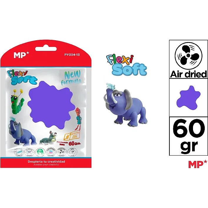 Паста для лепки, фиолетовая 60г, Madrid Papel (53498)