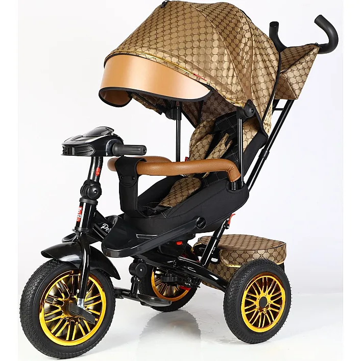 Велосипед 3-х цв. 8066 / 910-25 BestTrike "Perfetto" (1) поворотное сиденье, колеса резиновые бескамерные, корзина, фара музыкальная, USB, Bluetooth, в коробке