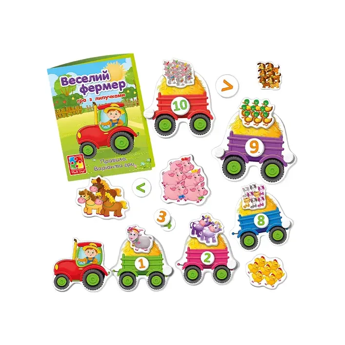Игра развивающая с липучками "Веселый фермер" VT2100-13 Vladi Toys (Нас9549)