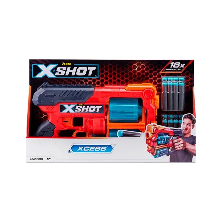 Скорострельный бластер X-Shot Red Excel Xcess TK-12 с 16 патронами (36436R)