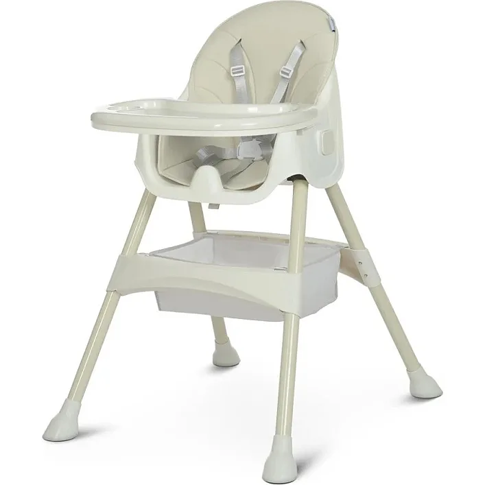 Стульчик для кормления M 4136-2 Ice Gray, складной, 5-ти точечный, экокожа