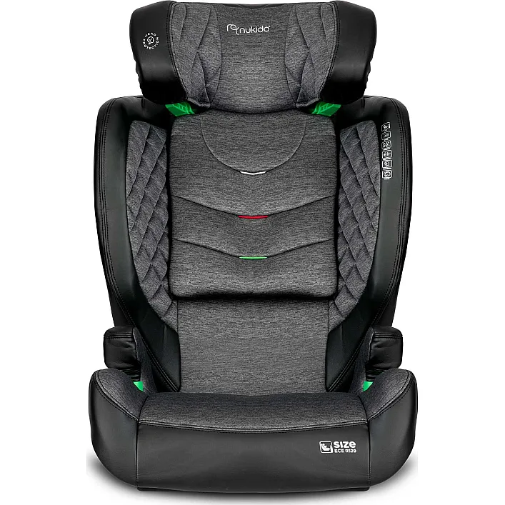Автокрісло Nukido Louis ISOFIX 15-36 кг, чорно-сіре