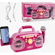 Караоке 5021 (12/2) подсветка, микрофон, Bluetooth, MP3-кабель, USB-кабель, работает от сети, в коробке
