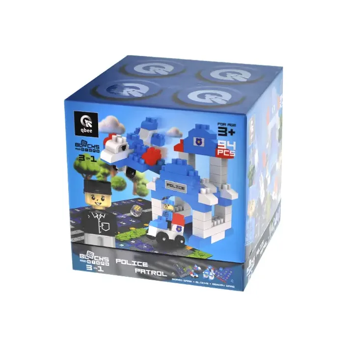 Конструктор "Block&Steps: Полицейский патруль" + ходилка и мемори игра 3в1, 94дет. QB300-002 qbee (Кон3932)