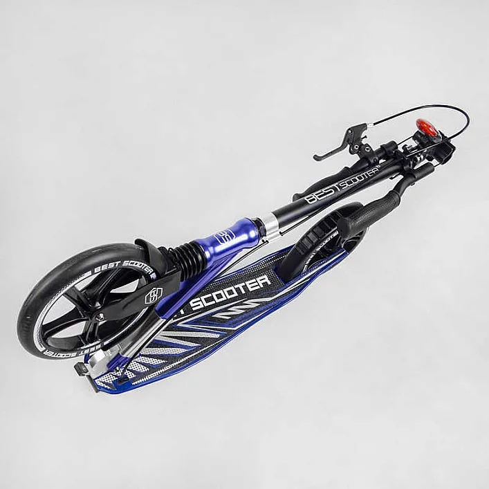 Самокат алюминиевый "Best Scooter" 49804 (2) колеса PU, ФАРА, зажим руля, d передних колес - 230мм, d задних колес 200мм, 1 амортизатор передний