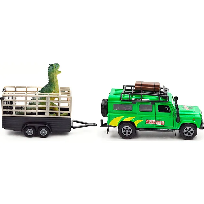 Игровой набор – LAND ROVER (с прицепом и динозавром) 520178.270 (Маш6514)