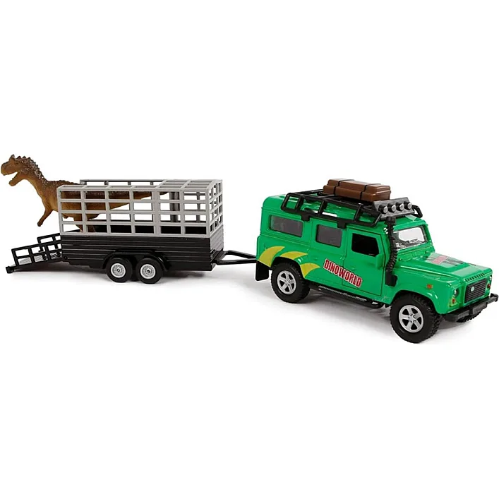 Игровой набор – LAND ROVER (с прицепом и динозавром) 520178.270 (Маш6514)