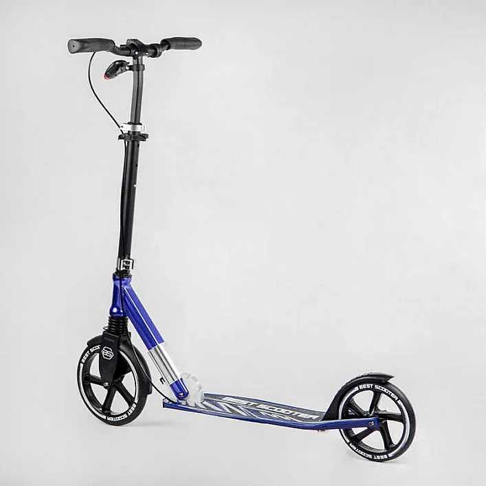 Самокат алюминиевый "Best Scooter" 49804 (2) колеса PU, ФАРА, зажим руля, d передних колес - 230мм, d задних колес 200мм, 1 амортизатор передний